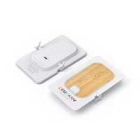 Chargeur sans fil pliable en bambou ODM OEM Type C avec support de téléphone dissimulé pour la charge horizontale et verticale