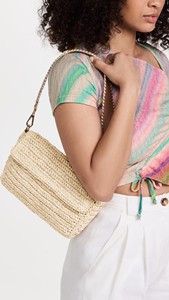 Bolsa de mensajero de rafia de papel de ganchillo, color crema, con correa de cuero, nuevo diseño, 2022 - Product Image 2