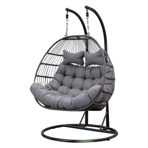 आउटडोर फर्नीचर आँगन झूले बालकनी अंडे के आकार की झूले कुर्सी इनडोर आंगन टोकरी सीट गार्डन झूले कुर्सी - Product Image 6
