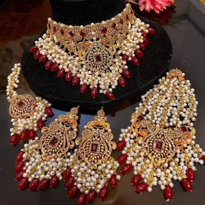 MUJER LOW MOQ COLLAR DE BODA PULSERA COLLAR ELEGANTE PARA MUJER JOYERÍA ARTIFICAL COLGANTE COLLAR Y PENDIENTES DE PERLAS - Product Image 6