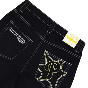 High Quality Hot Sale Baggy Style Denim <b>Jeans</b> Pants for Women Acid Washed Custom <b>Embroidered</b> Logo Pants for Women - Product Image 2