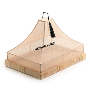 Plateau rond en rotin avec couvercle alimentaire Plateau design fait main de haute qualité Plateau en rotin de table de vente chaude - Product Image 3