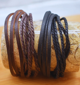 Mens Leather <b>Bracelet</b> Woven Braided <b>Adjustable</b> Brown or Black Gifts for Him, Nautical Rope <b>Bracelet</b>, Surfer <b>Bracelet</b> - Product Image 1