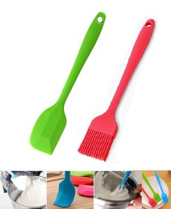 Venta directa de fábrica para hornear pasteles barbacoa espátula de silicona y cepillo aceite cocinar hilvanado utensilios de cocina - Product Image 3