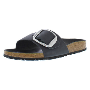 Birkenstock Madrid Big Buckle Scarpe Unisex in Pelle Oliata con Fibbia Larga Colore: Nero 100% Autentico - Product Image 1