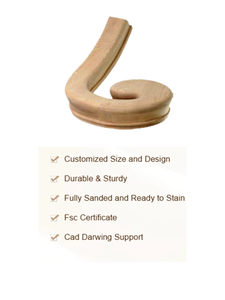 Usine directe personnalisé 7236 main droite escalade valeur main courante raccord professionnel peuplier escalier pièces avec matériau en caoutchouc - Product Image 4