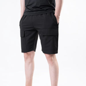 Wholesale Fashion <b>Black</b> Cargo <b>Shorts</b> Summer Cargo Pants Cotton Made Elastic Waist High Street Style <b>Black</b> Cargo <b>Shorts</b> - Product Image 1