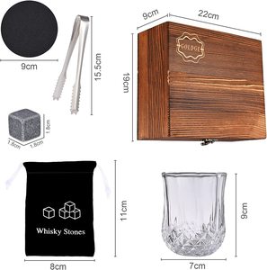 Piedras de enfriamiento de whisky en forma de cubo de lujo, bandeja de bambú, filtro de acero inoxidable para enfriar bebidas alcohólicas, herramienta de barra - Product Image 5
