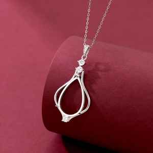 925 Sterling Silver 9x12mm Pear Blank Prong Setting Semi-Mount Pendant Women's Fine Handmade Wholesale Keepsake <b>Jewelry</b> <b>Findings</b> - Product Image 6