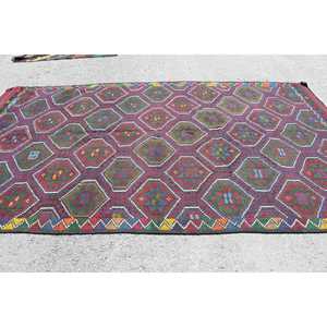 Tapis de 6,7 x 11 pieds, tapis turc vintage surdimensionné, tapis en laine rouge Kilim - Product Image 3