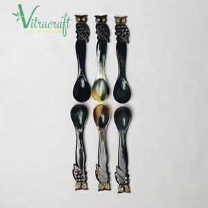 Luxurious Horn <b>Spoon</b>. the Owl in the Hand Holds the Horn. Vietnamese Craft <b>Spoons</b>. <b>Coffee</b> <b>Spoon</b>, Tea <b>Spoon</b>, Unique Style - Product Image 4