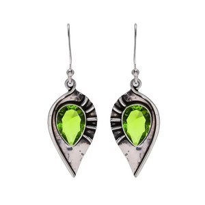 Pendientes de piedras preciosas de peridoto verde recién llegados al por mayor, joyería colgante hecha a mano de Plata de Ley 925, regalo para mujer a la moda - Product Image 1