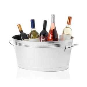 ถังน้ำแข็งทรงรีถังแช่ไวน์โลหะพร้อมด้ามจับถังน้ำแข็งแชมเปญเครื่องทำความเย็นขวดเบียร์ทำด้วยมือ - Product Image 3