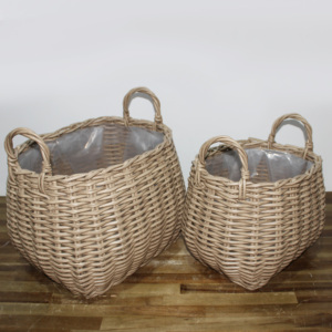 Produits artisanaux paniers faits à la main panier à linge en plastique pliable ensemble de paniers de rangement en plastique artisanat du Vietnam - Product Image 5