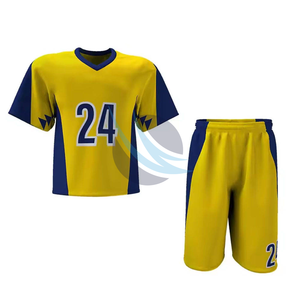 Uniformes de Lacrosse con ajuste personalizado, 100% poliéster, tela de malla sublimada, camisetas y pantalones cortos transpirables para equipos, técnicas impresas - Product Image 1