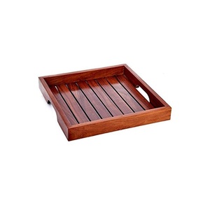 ถาดเสิร์ฟอาหารทำจากไม้มะม่วงแบบทันสมัยตกแต่งขอบโลหะขัดเงาปรับขนาดได้ตามต้องการ - Product Image 2