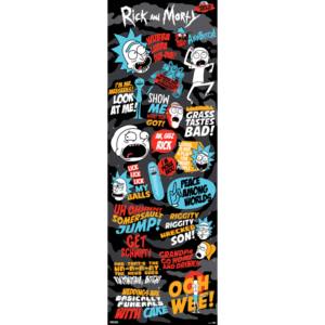 Affiche de style moderne pour Rick et Morty, avec citations et 3 motifs verticaux - Product Image 1