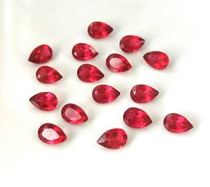 Verre de tourmaline rose synthétique de haute qualité 3x5mm-20x30mm pierres précieuses en vrac à facettes coupées en poire pour la fabrication de bijoux - Product Image 1