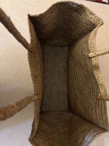 Women Crochet <b>Tote</b> <b>Bag</b> Two Handles Durable Open Top Casual Style Natural Woven Handmade Beach Ready Daily Use 3L Capacity - Product Image 6