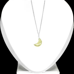 Collier pendentif minimaliste en argent Sterling 925 citron Quartz croissant de lune fait à la main Boho lien spirituel pour les fêtes de femmes - Product Image 4