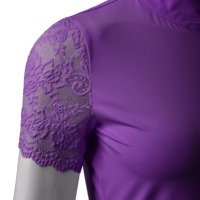 Chemise de polo équestre pour femmes, manches courtes, dentelle chic, respirante, matière néoprène de haute qualité, sous-vêtements pour l'équitation