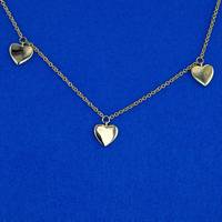 Collier de station de coeur en diamant pavé naturel en or 18 carats fait à la main en forme de coeur collier de chaîne réglable en forme de coeur