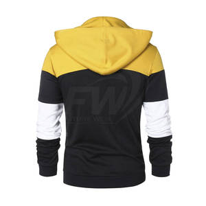 OEM de alta calidad de invierno de gran tamaño de cuello redondo de talla grande de Color sólido de manga larga sudadera con cremallera hombres sudaderas con capucha de algodón - Product Image 3