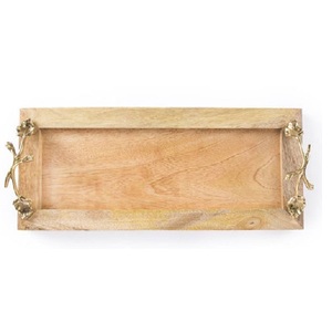 Bandeja de Madera de Mango con Asas para Servir Alimentos, Café y Frutas para Restaurante y Cafetería, Elegante Bandeja de Madera - Product Image 3