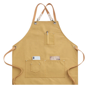 ผ้ากันเปื้อนผ้าใบหนาแบบกำหนดเองผ้ากันเปื้อนแขนกุดปรับได้มีกระเป๋าสำหรับร้านอาหารคาเฟ่ห้องครัวสวนร้านเสริมสวย - Product Image 5