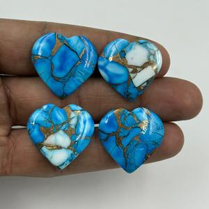 พลอยเทอร์ควอยซ์สีฟ้าอ่อนธรรมชาติรูปหัวใจคุณภาพสูง ปรับแต่งได้ สำหรับทำเครื่องประดับ DIY ขนาดตามสั่ง - Product Image 3