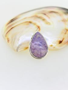 Teardrop Genuine Lavender <b>Jade</b> Cabochon Cut Gemstone Wholesale 925 Sterling Silver Bezel Setting Bohemian Style Women's Pendants - Product Image 3