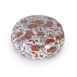 Best Quality <b>Wooden</b> Roti <b>Box</b> with Unique Design Sticker Enamel Printed Round Shape Storage <b>Box</b> With LID - Product Image 3