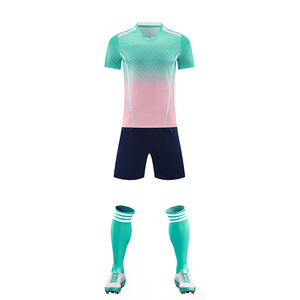 2025 Venta caliente azul cielo con azul marino fútbol y fútbol Jersey personalizado equipo Logo 100% poliéster uniforme - Product Image 1