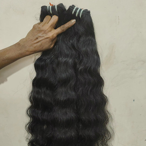 Venta al por mayor Remy Bulk Extensiones de cabello humano indio Virgen sin procesar 30 pulgadas Onda de trama doble Materia prima de alta calidad Mejor precio - Product Image 1