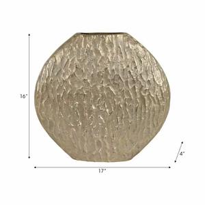 Vase en métal de déclaration avec une forme élégante unique pour la décoration intérieure de luxe et les centres de table floraux de l'Inde - Product Image 6