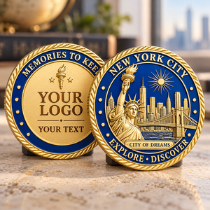 Moneda Conmemorativa Personalizada de Nueva York, Estatua de la Libertad, Puente de Brooklyn, Regalos Personalizados OEM ODM - Product Image 1