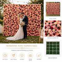 Décor de fond de scène pour grande salle de banquet, fleurs 3D de luxe faites à la main, résistantes aux plis, pour acheteurs en gros, faible coût d'expédition
