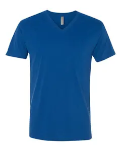 Next Level - Camiseta de camurça com decote em V azul legal - Camiseta unisex estilo 6440 com decote em V luxuosa e respirável