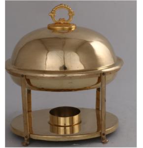 Plat de chauffe-plat moderne en acier inoxydable fini 2 tons pour restaurants mariages hôtels usage domestique design rond-tarif de gros - Product Image 2