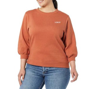 Nueva llegada sudaderas de talla grande para mujer con logotipo personalizado, Sudaderas con cuello redondo, sudaderas para mujer, ropa informal transpirable - Product Image 3