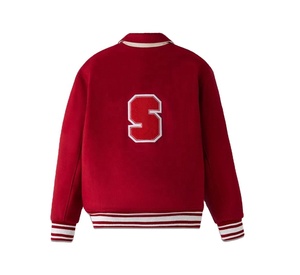 Veste d'hiver universitaire pour homme avec logo personnalisé, vente en gros, tailles plus, style uni, veste varsity en laine méltone personnalisée pour homme - Product Image 2