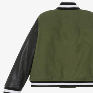 OEM personalizado de lona de los hombres Varsity chaqueta bordada College Letterman de talla grande de invierno con el logotipo frontal a prueba de viento transpirable - Product Image 4