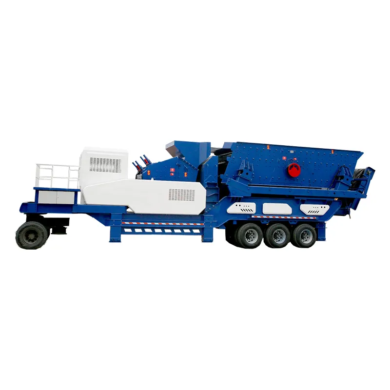 mobile impact crushing station new scheme of tyre crusher station include vibrating screen and belt conveyor factory to site