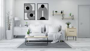 Ensemble de 2 décorations murales modernes en métal avec finition noire, parfaites pour la décoration murale du salon et de la chambre à coucher. - Product Image 5