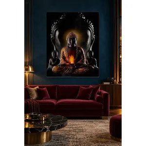 Fida Seated Buddha Holding Flame in Palms <b>Canvas</b> Print - Product Image 4