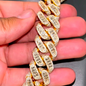 Nouveau collier cubain Moissanite personnalisé en argent sterling 925 plaqué rhodium noir pour hommes 18mm de chaîne carrée - Product Image 6