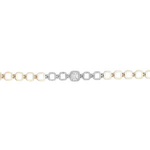 Elegant Sparkling Geometric Style Diamond <b>Bracelet</b> Stackable <b>Bracelet</b> <b>For</b> <b>Women</b> Chain Link Design <b>Bracelet</b> in 14K Pure <b>Rose</b> <b>Gold</b> - Product Image 2