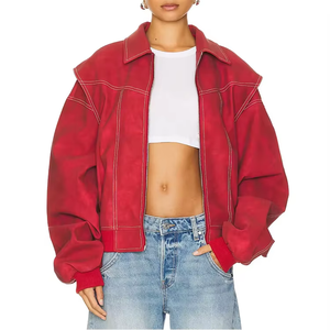 Nouvelle arrivée Veste en cuir surdimensionnée pour femmes Vente en gros personnalisée Coton respirant Veste d'hiver coupe-vent Écologique - Product Image 3