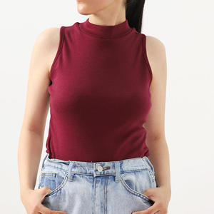 Tallas grandes, algodón/bambú transpirable algodón deporte tanque recortado ejercicio Fitness chaleco mujeres Yoga Crop Tank Tops cuello redondo - Product Image 3