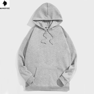 เสื้อฮู้ดแบบสวมหัวของผู้ชายผ้าเทอร์รี่ผ้าฝ้าย100% โพลีเอสเตอร์คุณภาพสูงน้ำหนักเบาแบบลำลองเทคนิคพัฟ - Product Image 1